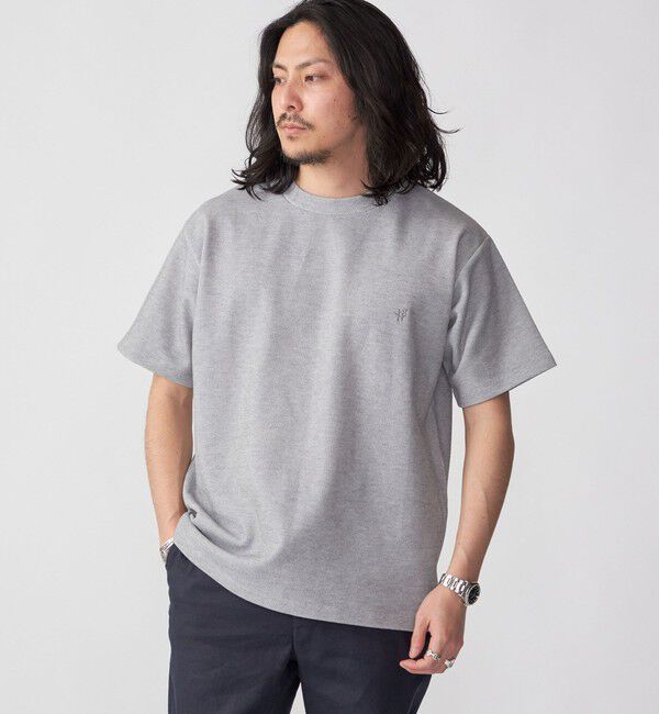 SHIPS「【WEB限定】SHIPS:〈手洗い可能/抗菌/防臭〉ワンポイント ロゴ バーズアイ Tシャツ」|Tシャツ・カットソー|