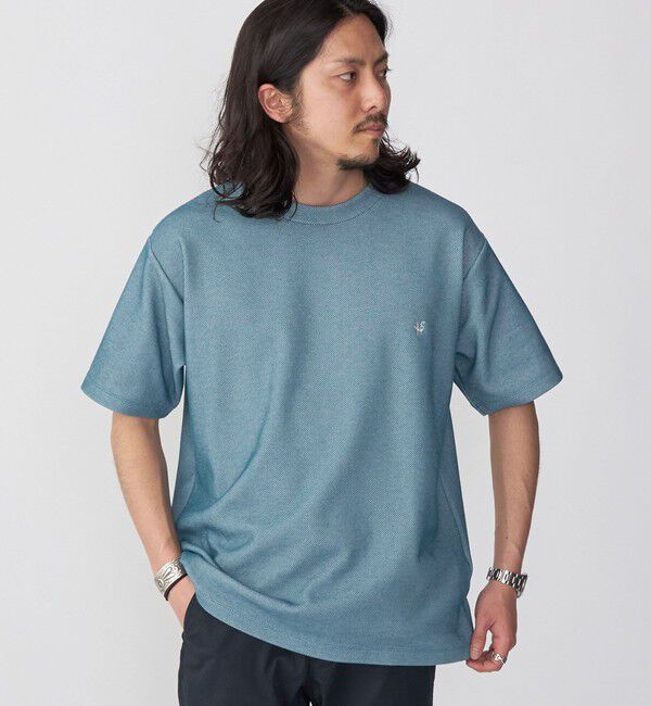 SHIPS「【WEB限定】SHIPS:〈手洗い可能/抗菌/防臭〉ワンポイント ロゴ バーズアイ Tシャツ」|Tシャツ・カットソー|