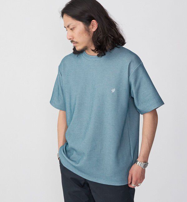 SHIPS「【WEB限定】SHIPS:〈手洗い可能/抗菌/防臭〉ワンポイント ロゴ バーズアイ Tシャツ」|Tシャツ・カットソー|