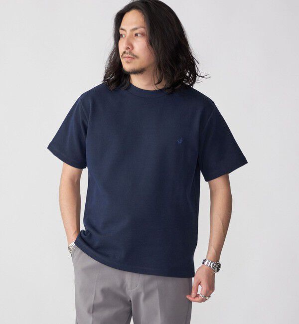 SHIPS「【WEB限定】SHIPS:〈手洗い可能/抗菌/防臭〉ワンポイント ロゴ バーズアイ Tシャツ」|Tシャツ・カットソー|