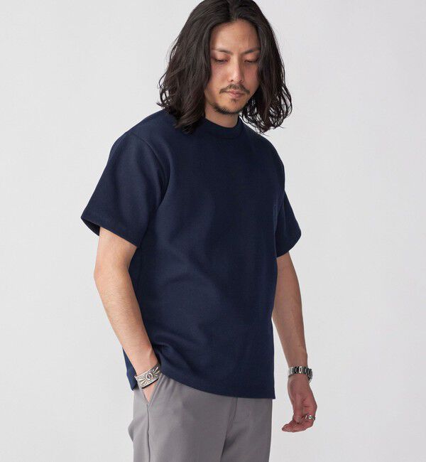 SHIPS「【WEB限定】SHIPS:〈手洗い可能/抗菌/防臭〉ワンポイント ロゴ バーズアイ Tシャツ」|Tシャツ・カットソー|
