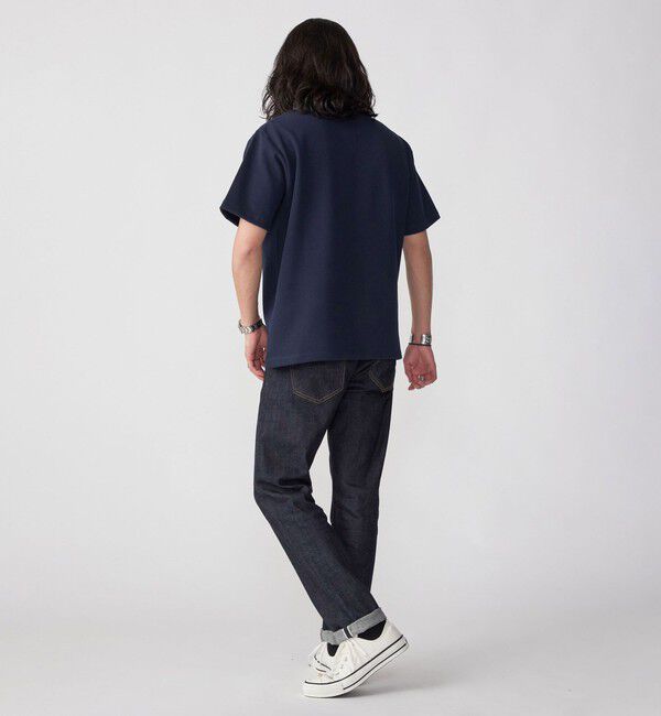 SHIPS「【WEB限定】SHIPS:〈手洗い可能/抗菌/防臭〉ワンポイント ロゴ バーズアイ ヘンリーネック Tシャツ」|Tシャツ・カットソー|