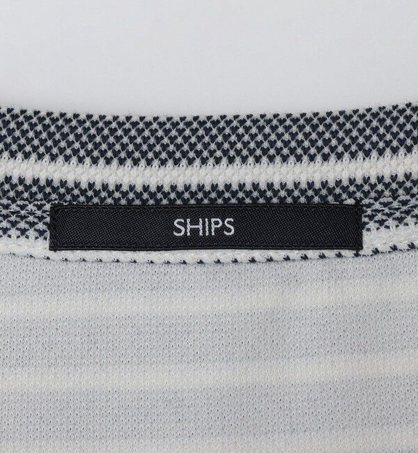 SHIPS「【WEB限定】SHIPS:〈手洗い可能/抗菌/防臭〉ワンポイント ロゴ バーズアイ ヘンリーネック Tシャツ」|Tシャツ・カットソー|