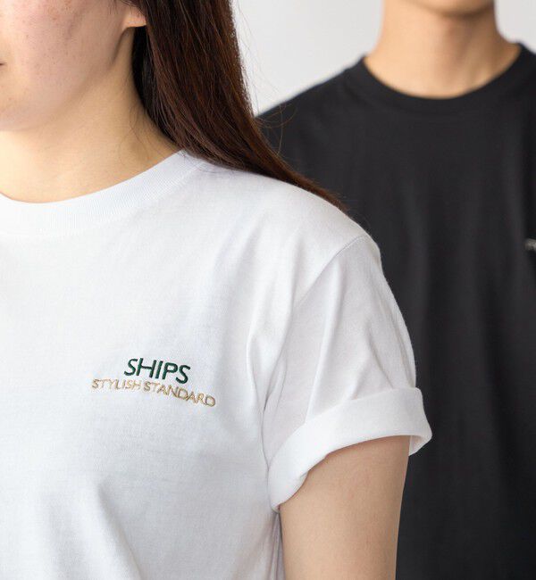 SHIPS「【WEB限定】SHIPS: STYLISH STANDARD ロゴ 刺繍 Tシャツ」|Tシャツ・カットソー|