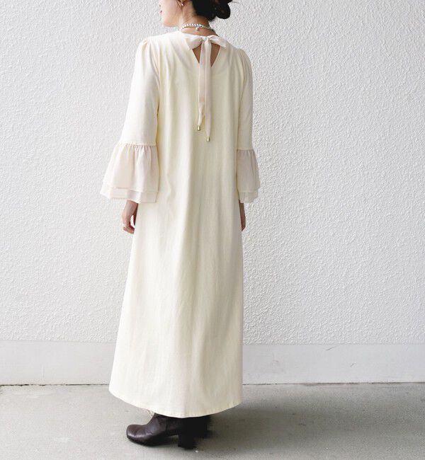 SHIPS for women「【WEB限定】〈手洗い可能〉バック リボン タック ワンピース」|ワンピース|