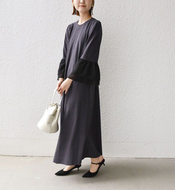 SHIPS for women「【WEB限定】〈手洗い可能〉バック リボン タック ワンピース」|ワンピース|