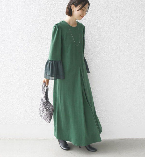 SHIPS for women「【WEB限定】〈手洗い可能〉バック リボン タック ワンピース」|ワンピース|
