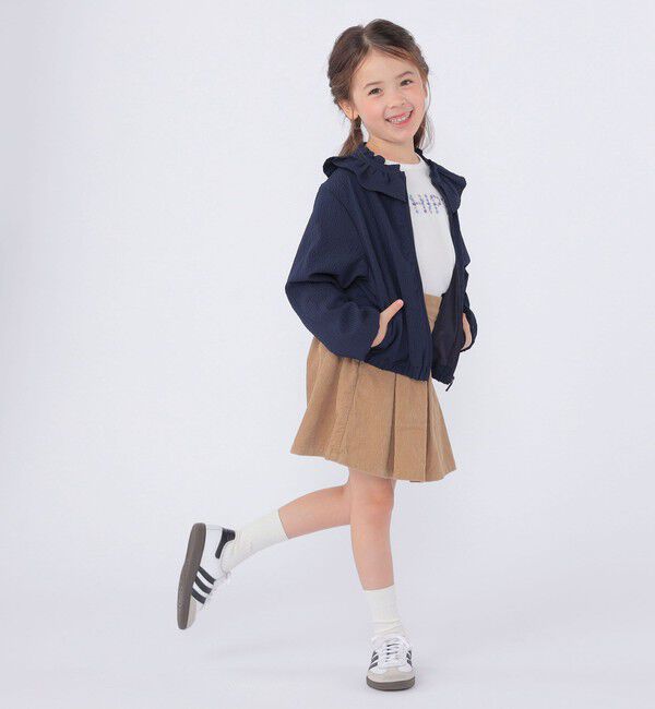 SHIPS KIDS「SHIPS KIDS:100～130cm /〈UVカット/洗濯機可能〉フリル パーカ」|ブルゾン・スタジャン|