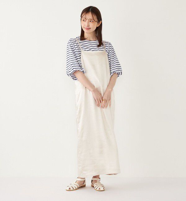 SHIPS Colors 「SHIPS Colors:〈手洗い可能〉サテン バックリボン キャミワンピース」|ワンピース|