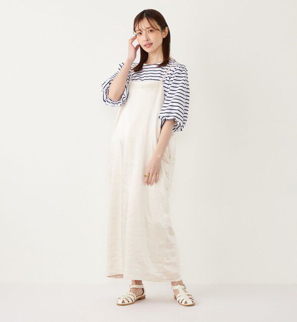 SHIPS Colors 「SHIPS Colors:〈手洗い可能〉サテン バックリボン キャミワンピース」|ワンピース|