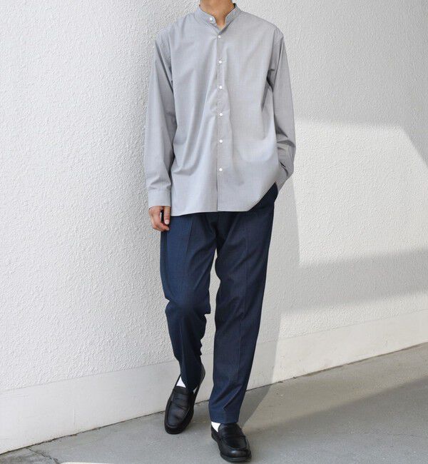 SHIPS any「SHIPS any: LIM BLESS ソリッド / ストライプ バンドカラー シャツ 26AW◆」|シャツ・ブラウス|
