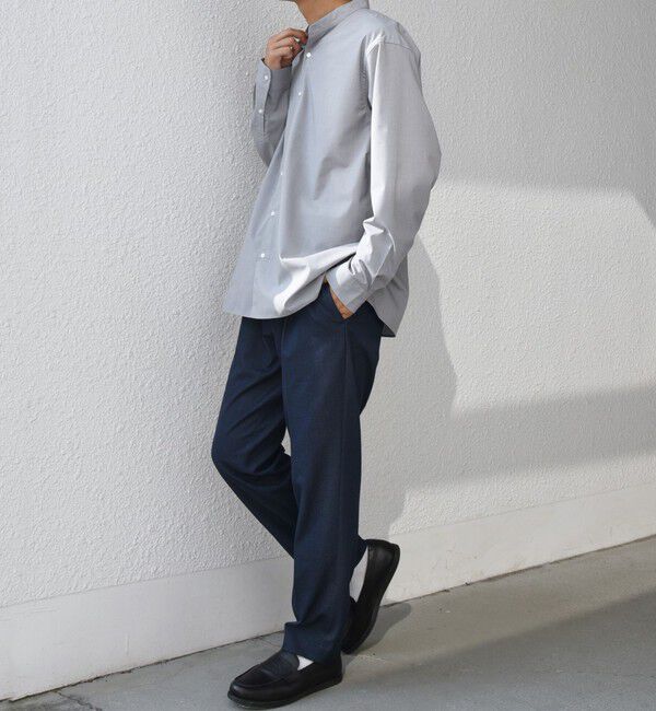 SHIPS any「SHIPS any: LIM BLESS ソリッド / ストライプ バンドカラー シャツ 26AW◆」|シャツ・ブラウス|