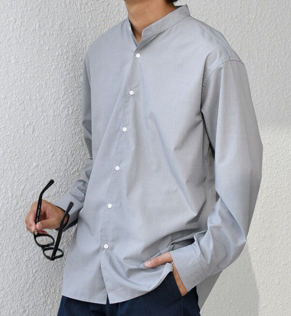 SHIPS any「SHIPS any: LIM BLESS ソリッド / ストライプ バンドカラー シャツ 26AW◆」|シャツ・ブラウス|