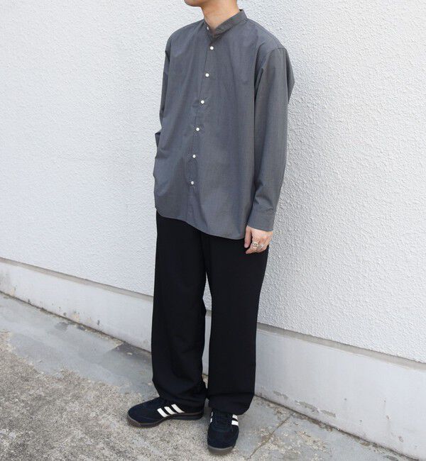 SHIPS any「SHIPS any: LIM BLESS ソリッド / ストライプ バンドカラー シャツ 26AW◆」|シャツ・ブラウス|