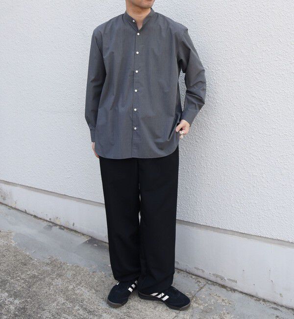 SHIPS any「SHIPS any: LIM BLESS ソリッド / ストライプ バンドカラー シャツ 26AW◆」|シャツ・ブラウス|