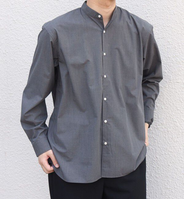 SHIPS any「SHIPS any: LIM BLESS ソリッド / ストライプ バンドカラー シャツ 26AW◆」|シャツ・ブラウス|