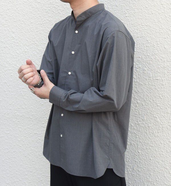 SHIPS any「SHIPS any: LIM BLESS ソリッド / ストライプ バンドカラー シャツ 26AW◆」|シャツ・ブラウス|