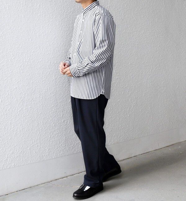 SHIPS any「SHIPS any: LIM BLESS ソリッド / ストライプ バンドカラー シャツ 26AW◆」|シャツ・ブラウス|