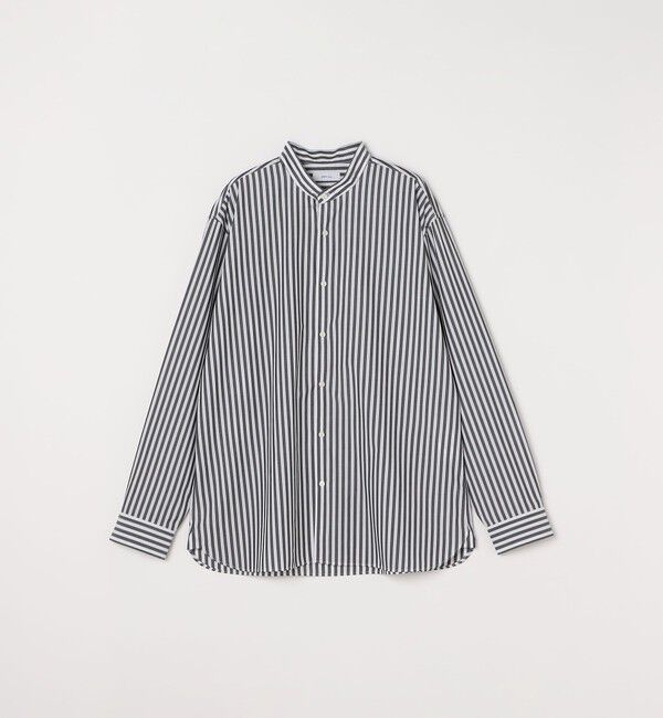 SHIPS any「SHIPS any: LIM BLESS ソリッド / ストライプ バンドカラー シャツ 26AW◆」|シャツ・ブラウス|