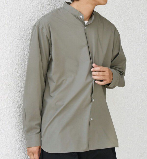 SHIPS any「SHIPS any: LIM BLESS ソリッド / ストライプ バンドカラー シャツ 26AW◆」|シャツ・ブラウス|