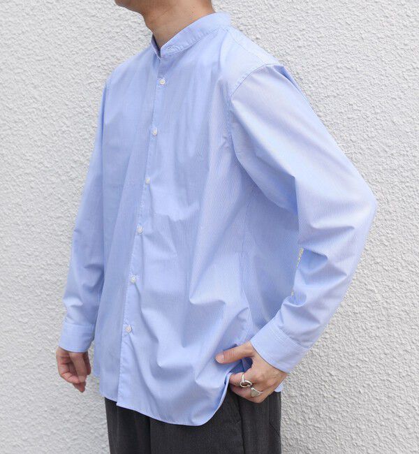 SHIPS any「SHIPS any: LIM BLESS ソリッド / ストライプ バンドカラー シャツ 26AW◆」|シャツ・ブラウス|