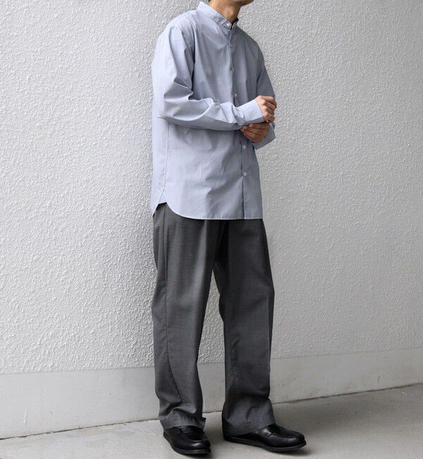 SHIPS any「SHIPS any: LIM BLESS ソリッド / ストライプ バンドカラー シャツ 26AW◆」|シャツ・ブラウス|
