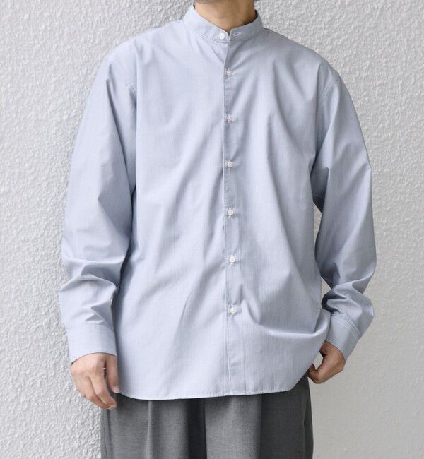 SHIPS any「SHIPS any: LIM BLESS ソリッド / ストライプ バンドカラー シャツ 26AW◆」|シャツ・ブラウス|