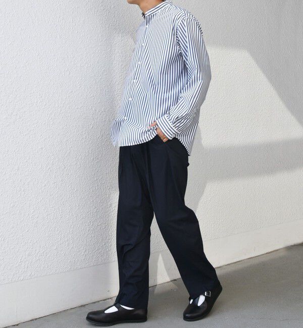 SHIPS any「SHIPS any: LIM BLESS ソリッド / ストライプ バンドカラー シャツ 26AW◆」|シャツ・ブラウス|