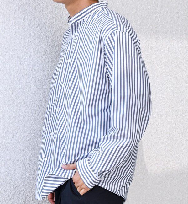 SHIPS any「SHIPS any: LIM BLESS ソリッド / ストライプ バンドカラー シャツ 26AW◆」|シャツ・ブラウス|