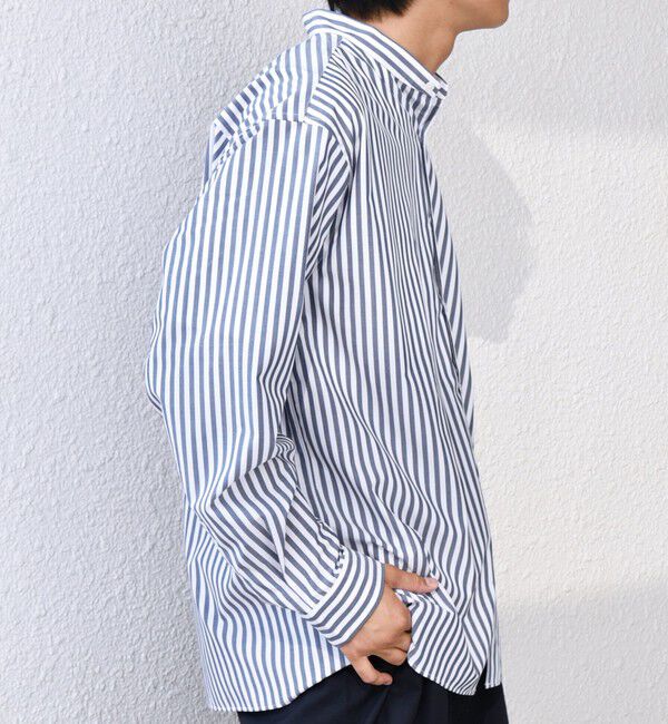 SHIPS any「SHIPS any: LIM BLESS ソリッド / ストライプ バンドカラー シャツ 26AW◆」|シャツ・ブラウス|