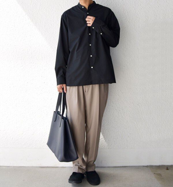 SHIPS any「SHIPS any: LIM BLESS ソリッド / ストライプ バンドカラー シャツ 26AW◆」|シャツ・ブラウス|