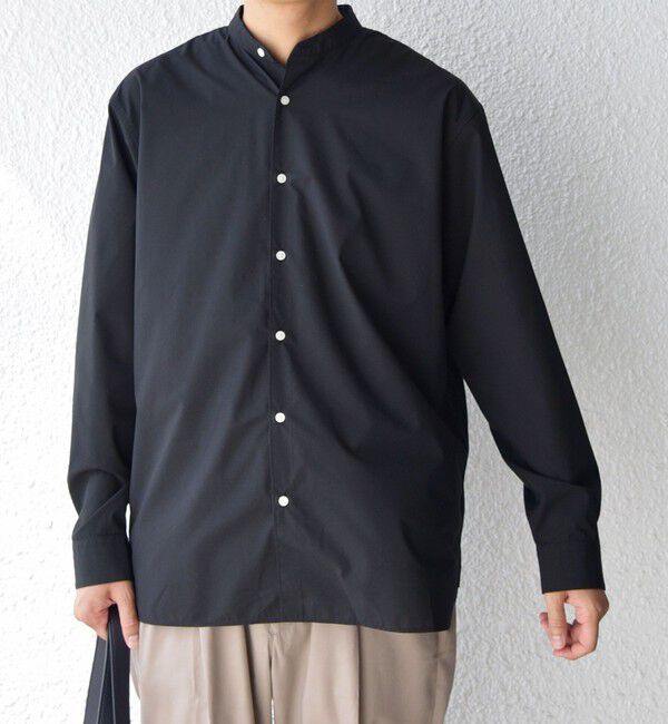 SHIPS any「SHIPS any: LIM BLESS ソリッド / ストライプ バンドカラー シャツ 26AW◆」|シャツ・ブラウス|