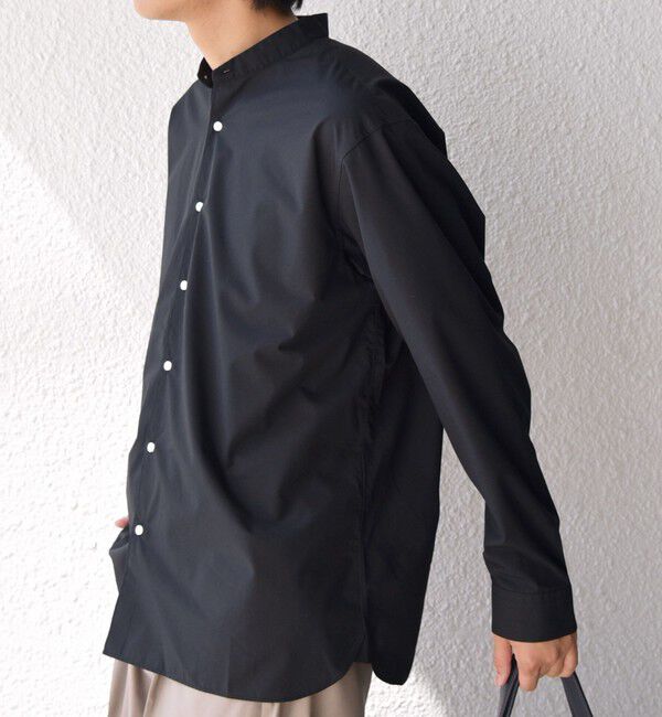 SHIPS any「SHIPS any: LIM BLESS ソリッド / ストライプ バンドカラー シャツ 26AW◆」|シャツ・ブラウス|