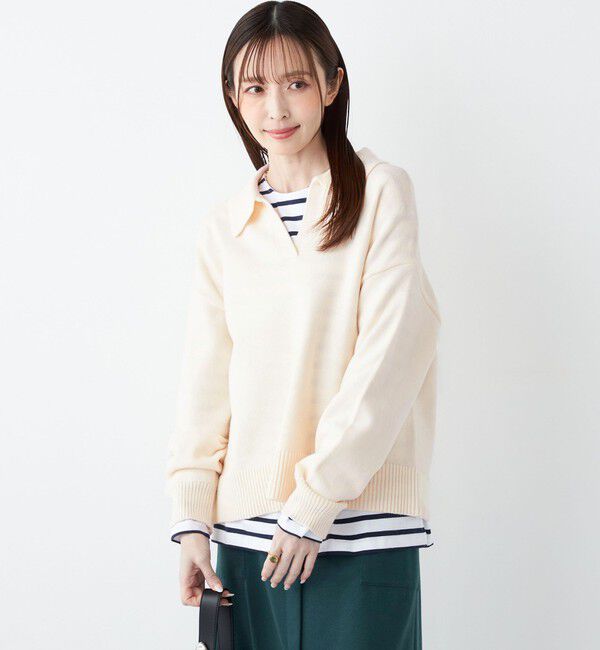SHIPS Colors 「SHIPS Colors:〈手洗い可能〉フラッフィー スキッパー ニット◇」|ニット・セーター|