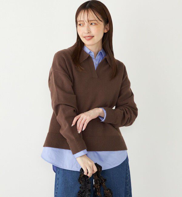SHIPS Colors 「SHIPS Colors:〈手洗い可能〉フラッフィー スキッパー ニット◇」|ニット・セーター|