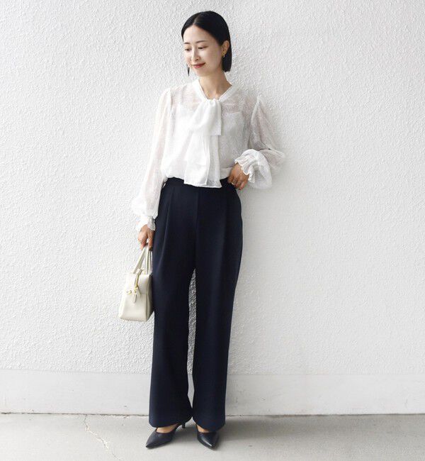 SHIPS for women「【SHIPS別注】troisiemeCHACO: 〈手洗い可能〉2WAY シアー タイ ブラウス（セレモニー対応可）」|シャツ・ブラウス|