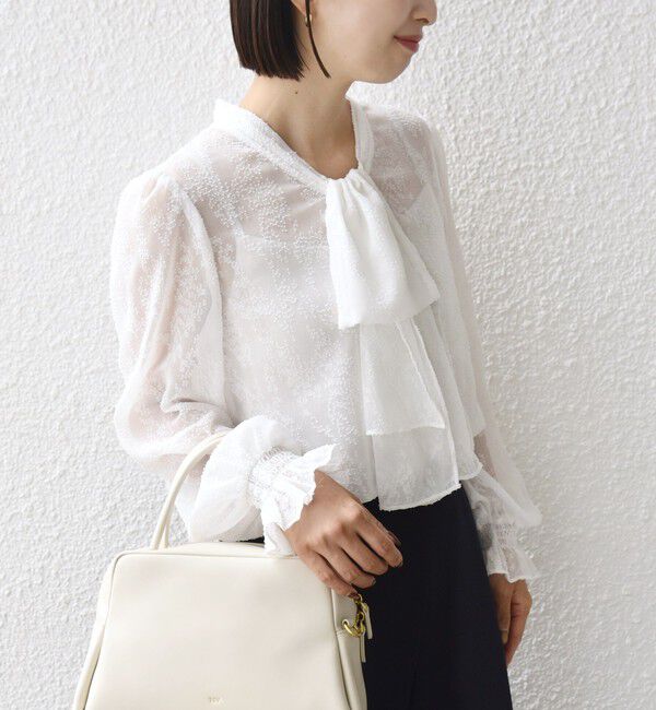 SHIPS for women「【SHIPS別注】troisiemeCHACO: 〈手洗い可能〉2WAY シアー タイ ブラウス（セレモニー対応可）」|シャツ・ブラウス|