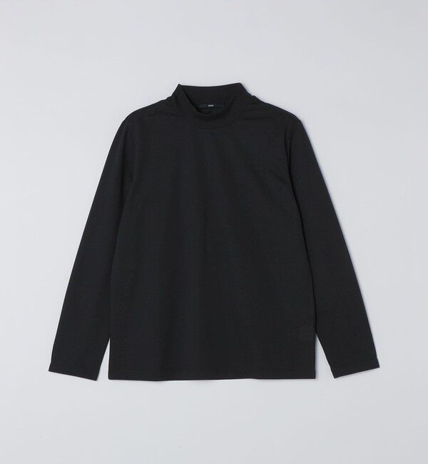 SHIPS「【WEB限定】SHIPS: 防シワ・吸水速乾 Drymix(R) モックネック ロングスリーブ Tシャツ」|Tシャツ・カットソー|ブラック
