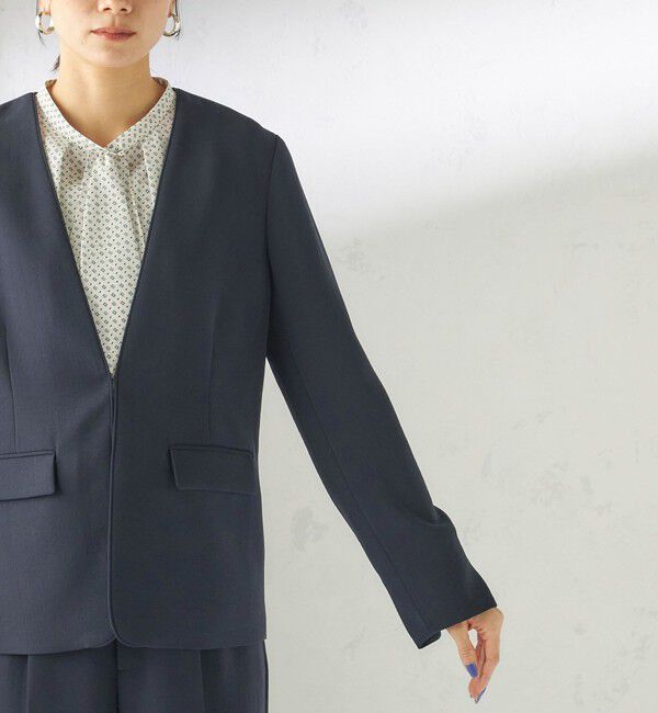 SHIPS for women「〈接触冷感 / UVカット〉Refinel カラーレス ジャケット（セレモニー対応可）」|ノーカラージャケット|