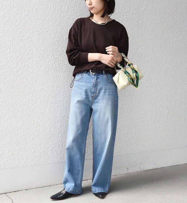 SHIPS Colors 「《追加・新色予約》SHIPS Colors:〈手洗い可能〉変形ワッフル Vネック プルオーバー◆」|Tシャツ・カットソー|
