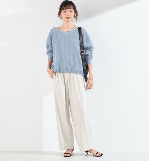 SHIPS Colors 「《追加・新色予約》SHIPS Colors:〈手洗い可能〉変形ワッフル Vネック プルオーバー◆」|Tシャツ・カットソー|