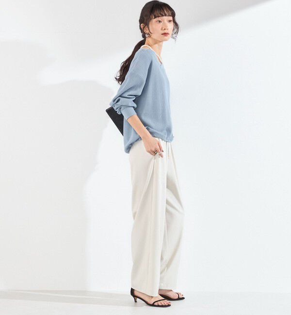 SHIPS Colors 「《追加・新色予約》SHIPS Colors:〈手洗い可能〉変形ワッフル Vネック プルオーバー◆」|Tシャツ・カットソー|