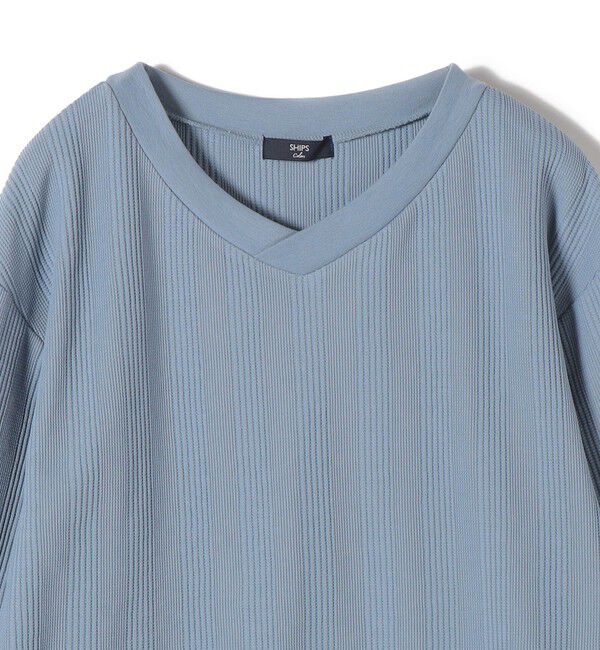 SHIPS Colors 「《追加・新色予約》SHIPS Colors:〈手洗い可能〉変形ワッフル Vネック プルオーバー◆」|Tシャツ・カットソー|