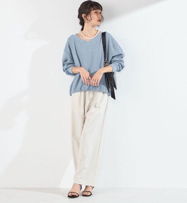 SHIPS Colors 「《追加・新色予約》SHIPS Colors:〈手洗い可能〉変形ワッフル Vネック プルオーバー◆」|Tシャツ・カットソー|