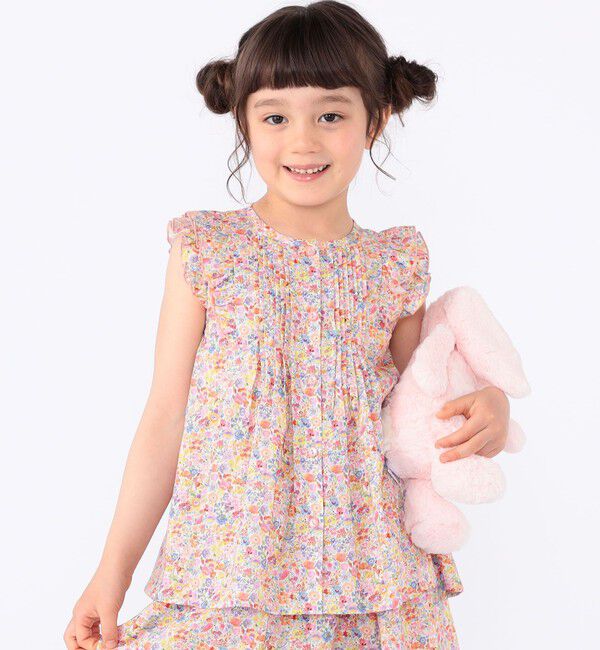 SHIPS KIDS「SHIPS KIDS:100～130cm / リバティ フリル ブラウス」|シャツ・ブラウス|