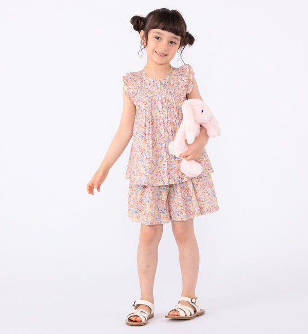 SHIPS KIDS「SHIPS KIDS:100～130cm / リバティ フリル ブラウス」|シャツ・ブラウス|