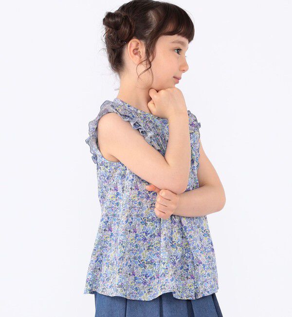 SHIPS KIDS「SHIPS KIDS:100～130cm / リバティ フリル ブラウス」|シャツ・ブラウス|