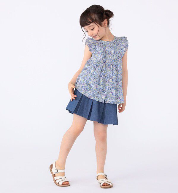 SHIPS KIDS「SHIPS KIDS:100～130cm / リバティ フリル ブラウス」|シャツ・ブラウス|