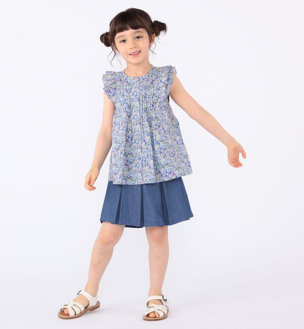 SHIPS KIDS「SHIPS KIDS:100～130cm / リバティ フリル ブラウス」|シャツ・ブラウス|