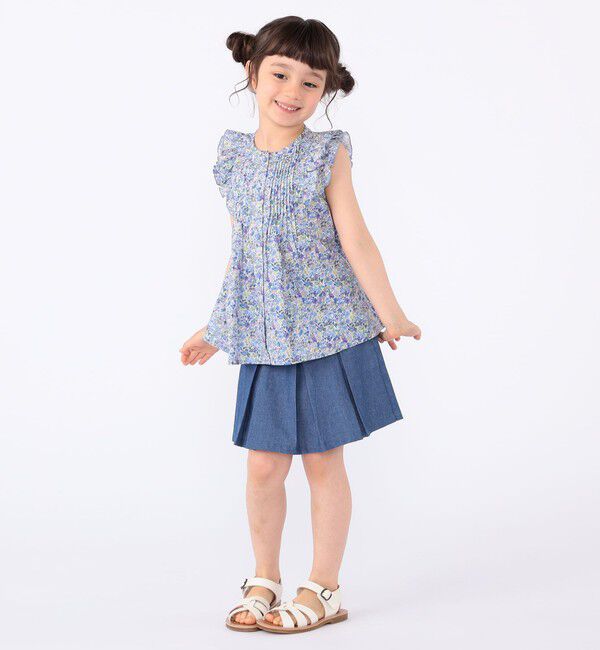 SHIPS KIDS「SHIPS KIDS:100～130cm / リバティ フリル ブラウス」|シャツ・ブラウス|